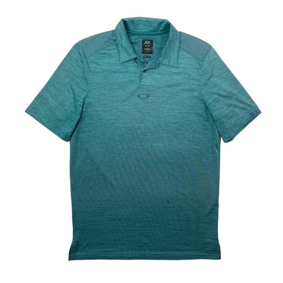 Oakley Polo Shirt Mens S Small Teal Blue Gradient Gravity 2.0 Regular Fit Golf - Picture 1 of 13